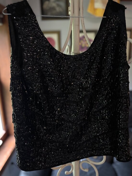 1960's Beaded & Sequin Vintage Top - As Is Condition Statement Piece - Picture 1 of 5